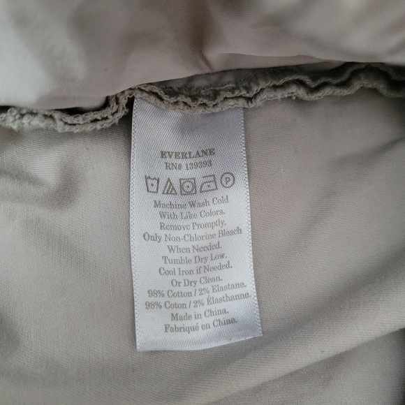 Everlane Easy Pant Pants Trousers Khaki Beige Cotton Elastic Waist Size 6 - Picture 4 of 6